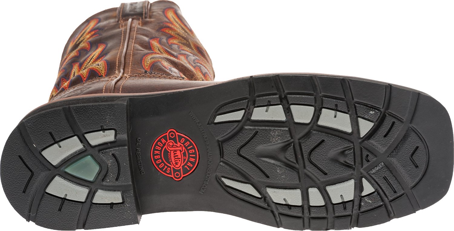 Justin Men's Rugged Cowhide EH Steel Toe Western Wellington Work Boots                                                           - view number 5