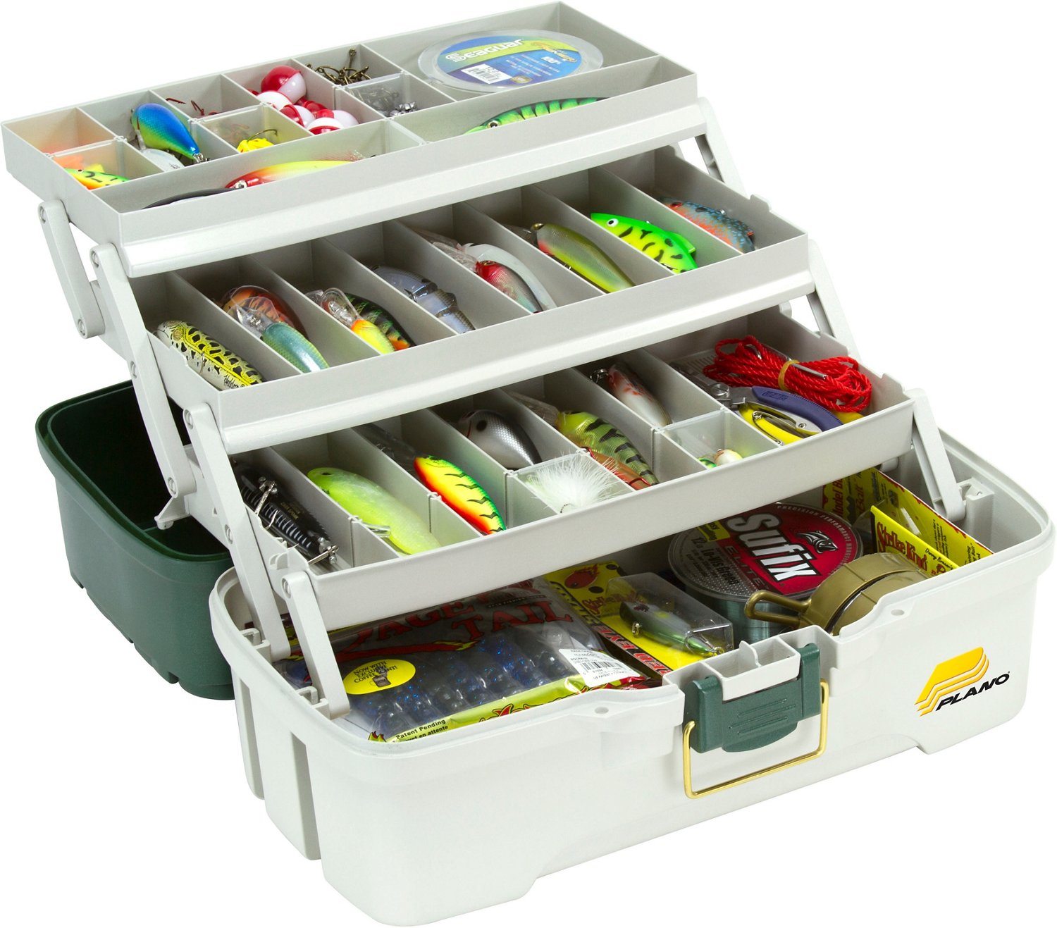 Frabill 6134-03 Plano Guide Series Three-Tray Tackle Box Graphite And  Sandstone