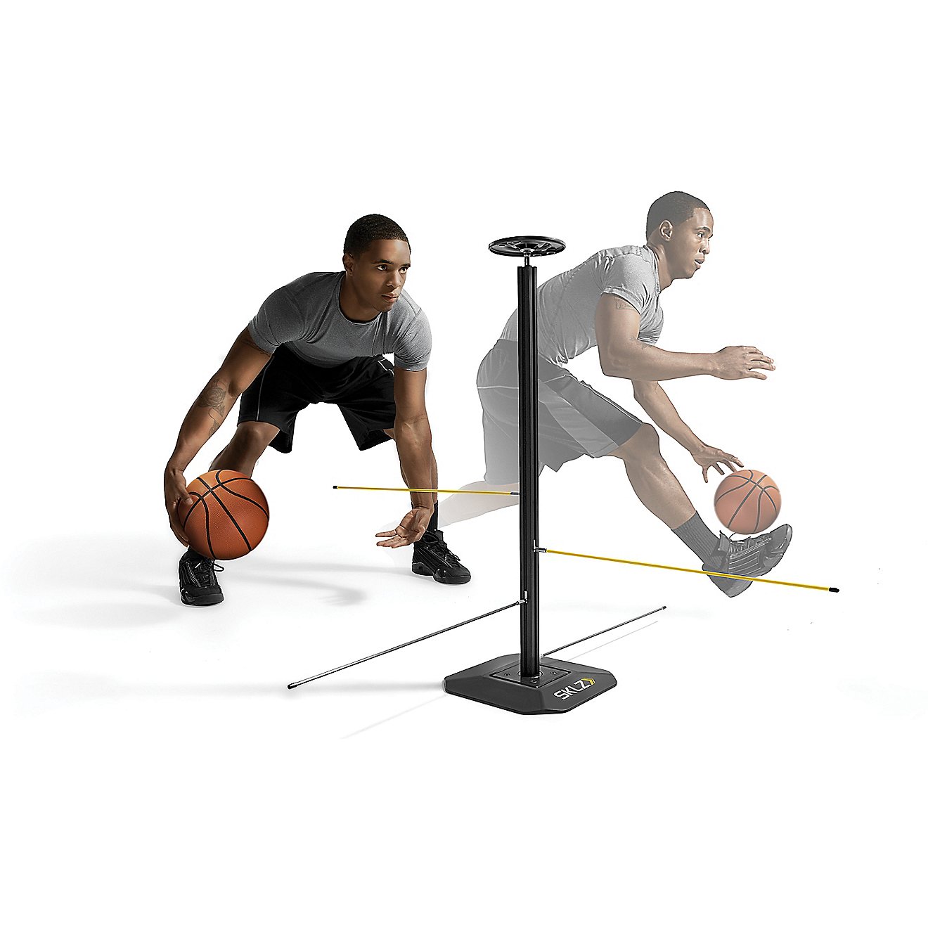 Portable Basketball Fitness Training Sticks DTT Dribble Stick Height Adjustable Dribble Trainer Professional Dribble Teaching Equipment for Perfect Dribbling Skills 