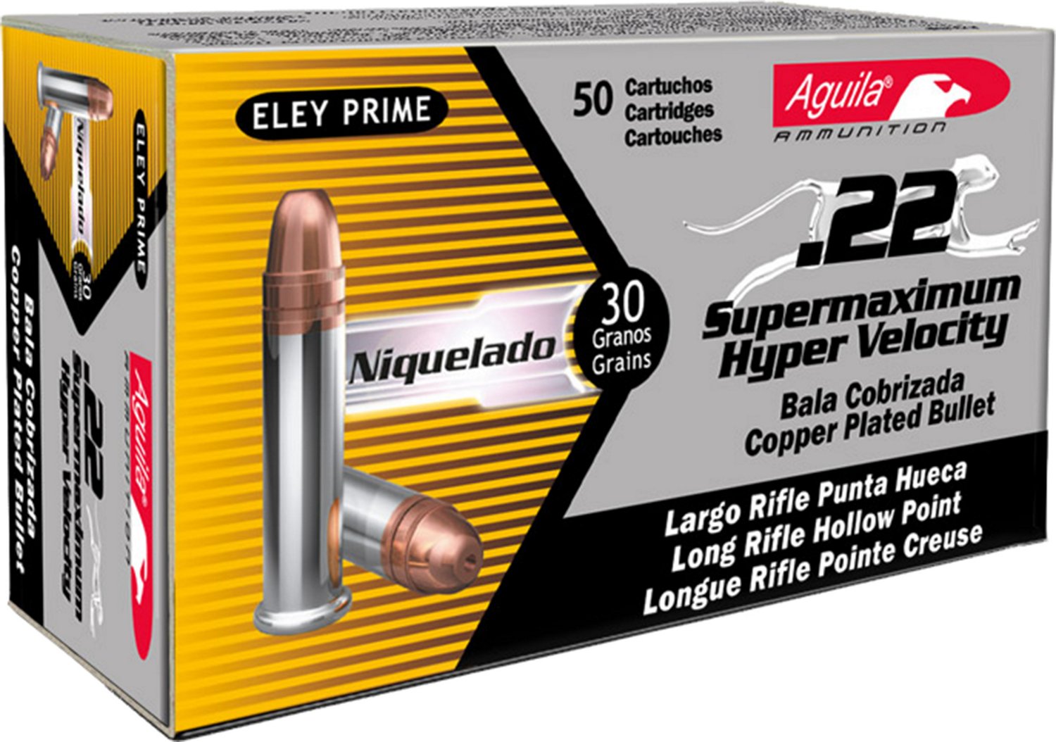 Aguila Ammunition SuperMax Hollow-Point .22 30-Grain Rimfire Ammunition |  Academy