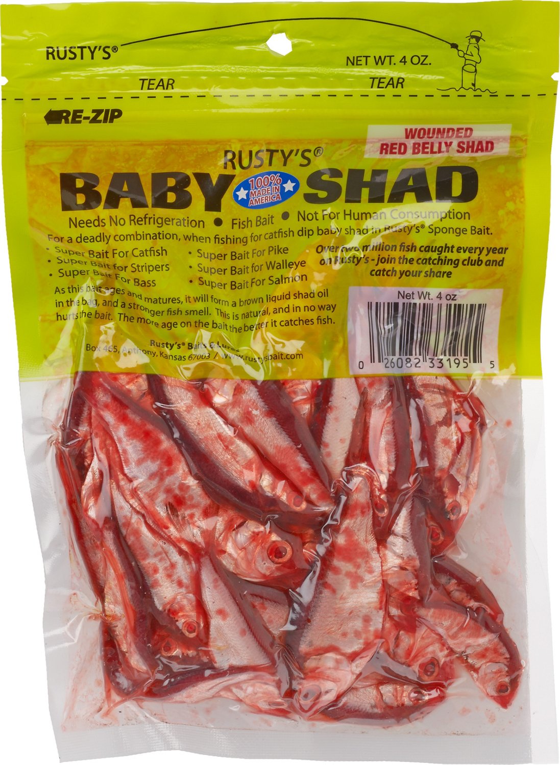 Rusty's 4 oz. Wounded Red Belly Shad Bait