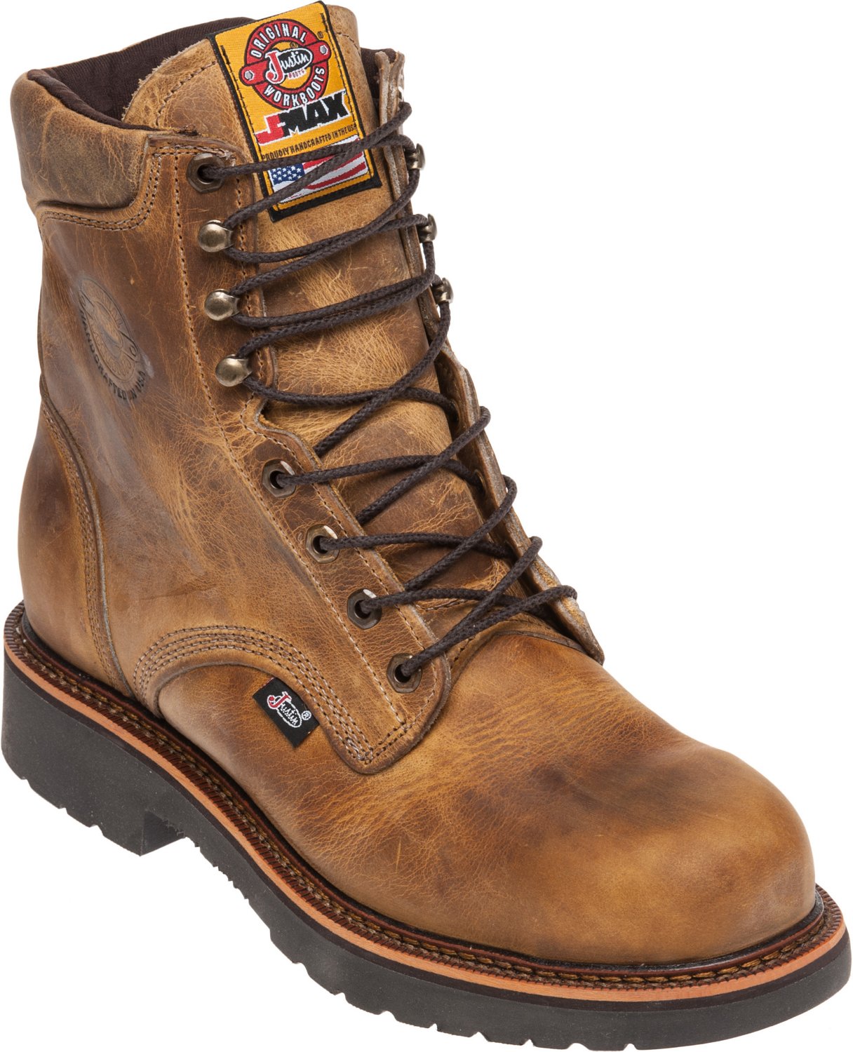 Justin Men's Rugged Gaucho EH SteelToe Lace Up Work Boots Academy