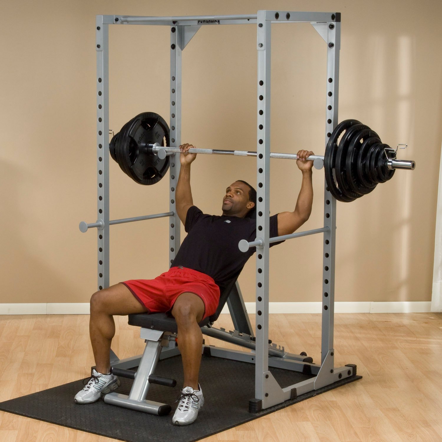 Powerline by Body-Solid Adjustable Power Rack for Weightlifting and  Strength Training