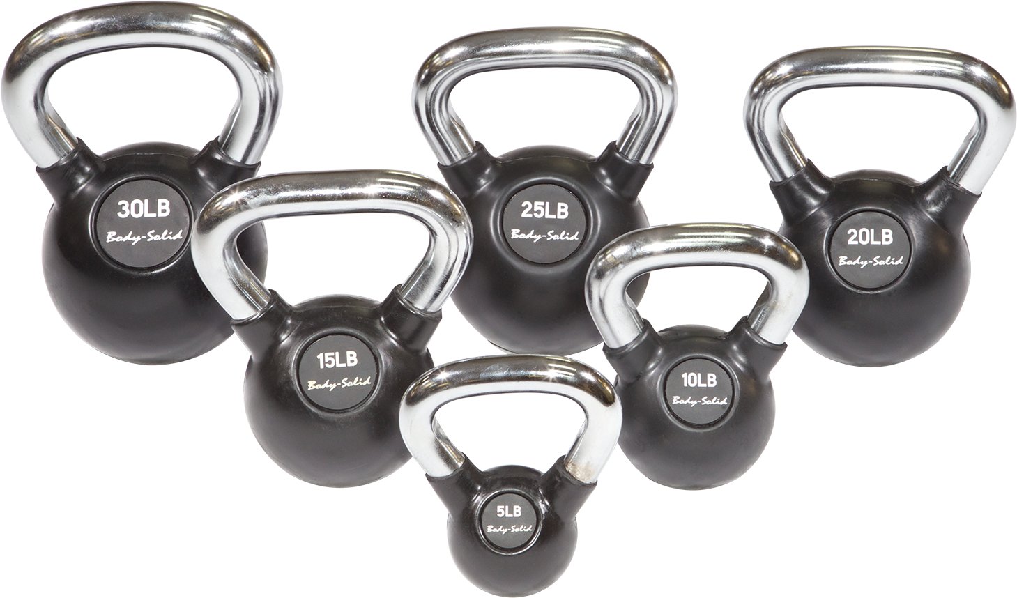 Body-Solid Tools Premium 5 - 30 lb. Kettlebell Set