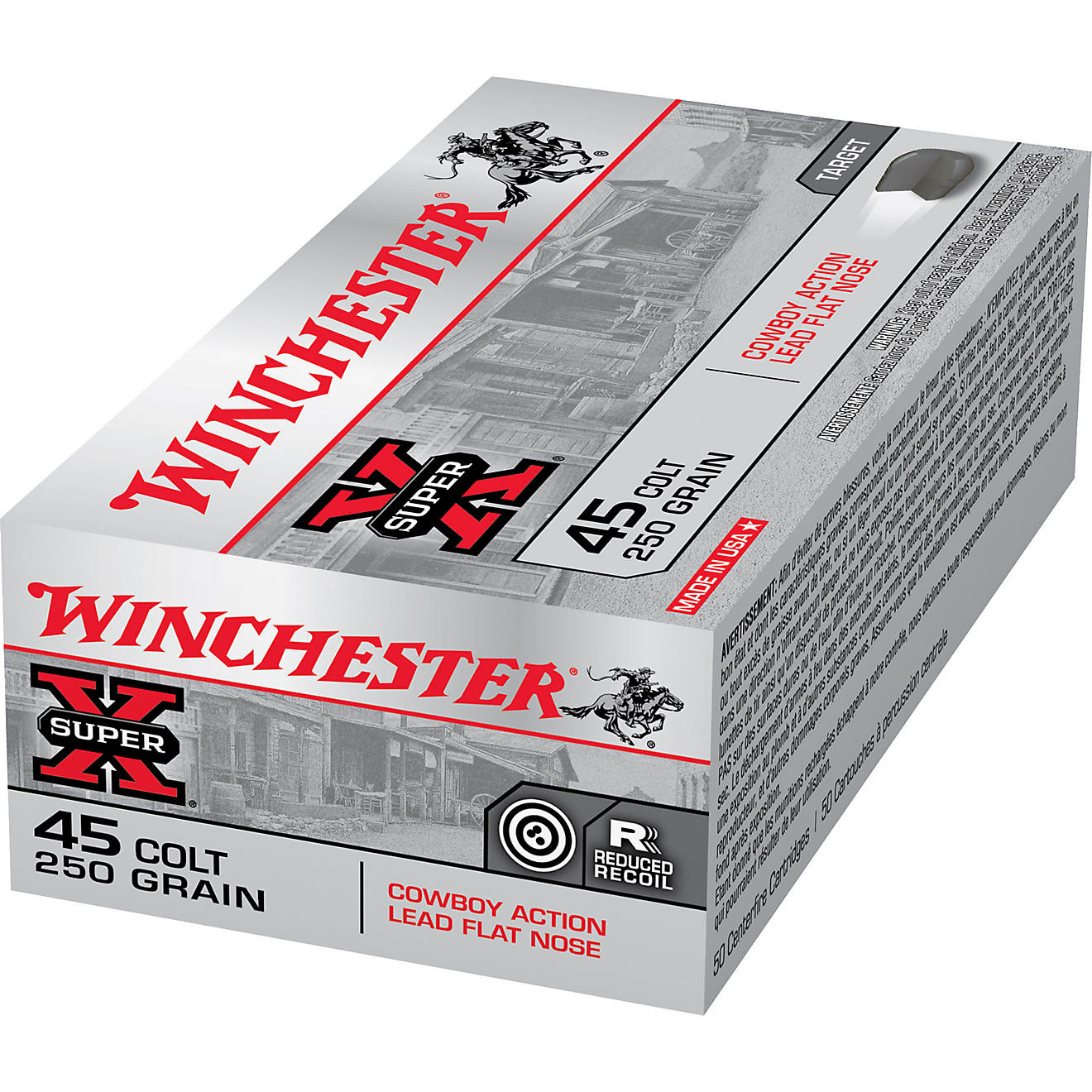 Winchester Cowboy Loads Lead .45 Colt 250-Grain Full Metal Jacket Handgun Ammunition - 50 Rounds                                 - view number 1