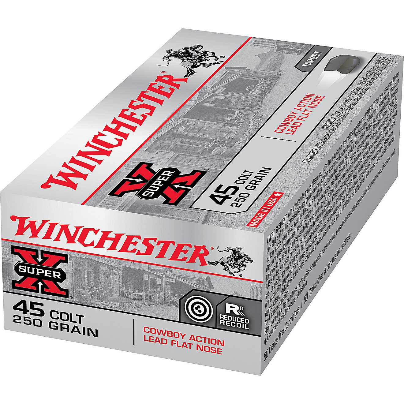 Winchester Cowboy Loads Lead .45 Colt 250-Grain Full Metal Jacket Handgun Ammunition - 50 Rounds                                 - view number 1