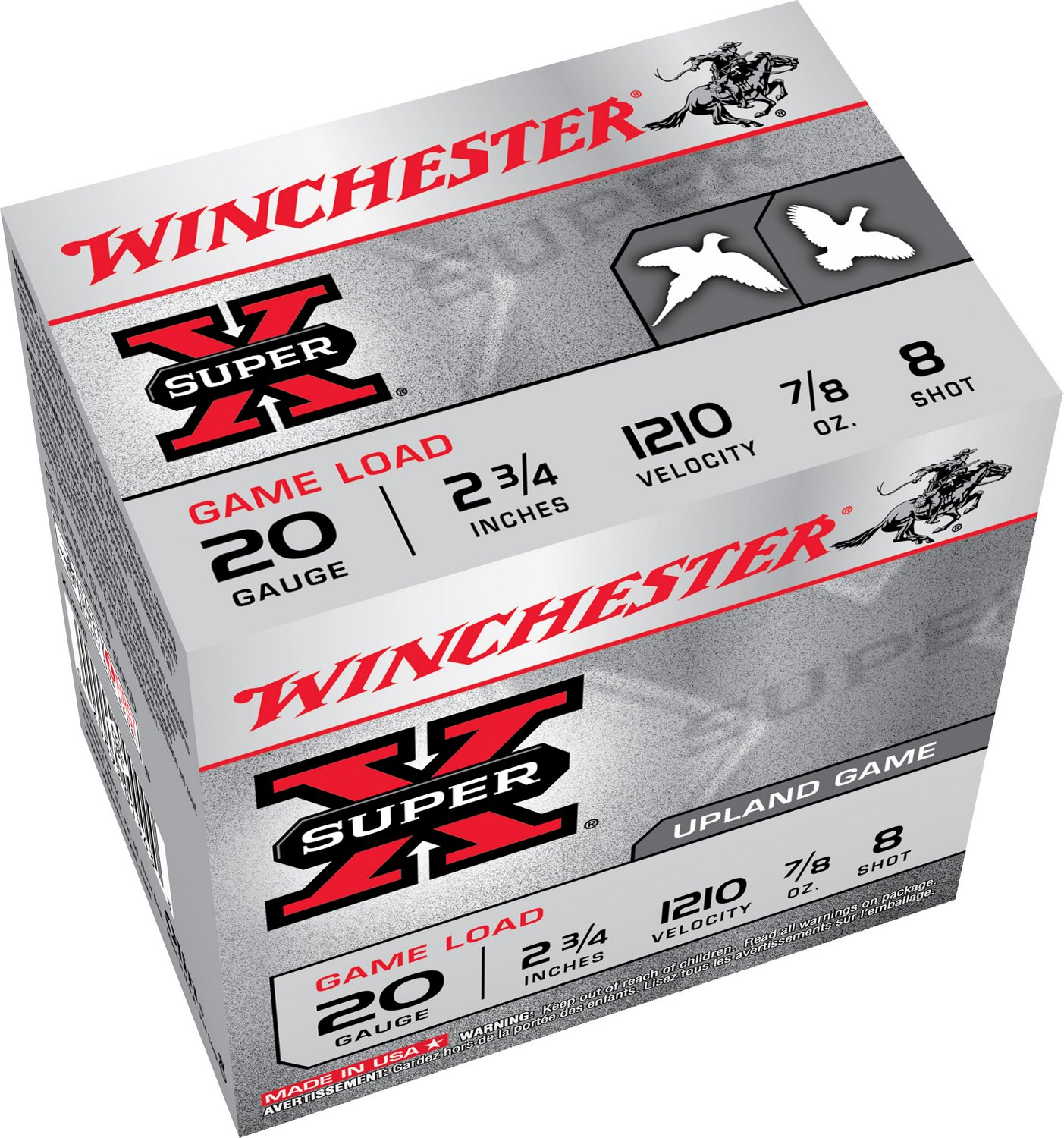 Winchester Super-X Game and Field Loads 20 Gauge Shotshells - 25 Rounds                                                          - view number 2