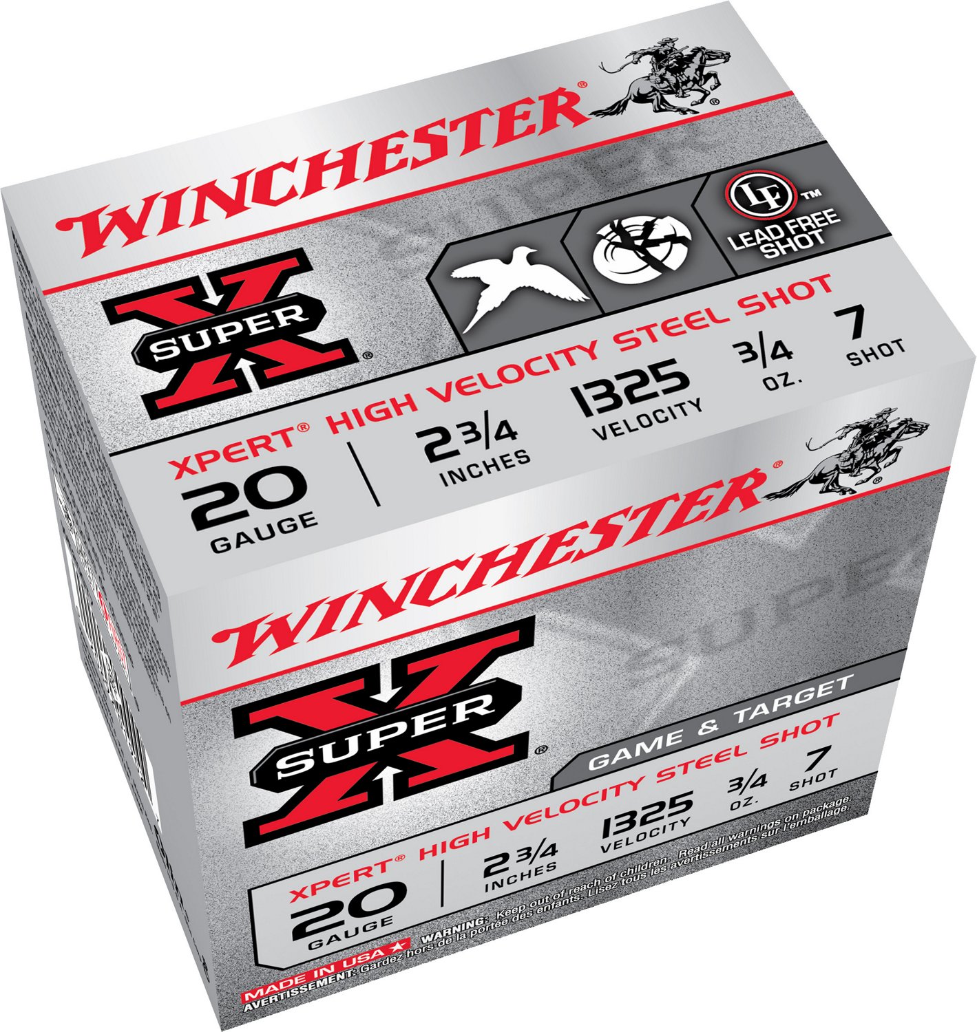 Winchester Xpert High Velocity Game & Target 20ga 2-3/4 3/4 oz #7 Steel  Shot Lead-Free 25/Box - MUNITIONS EXPRESS