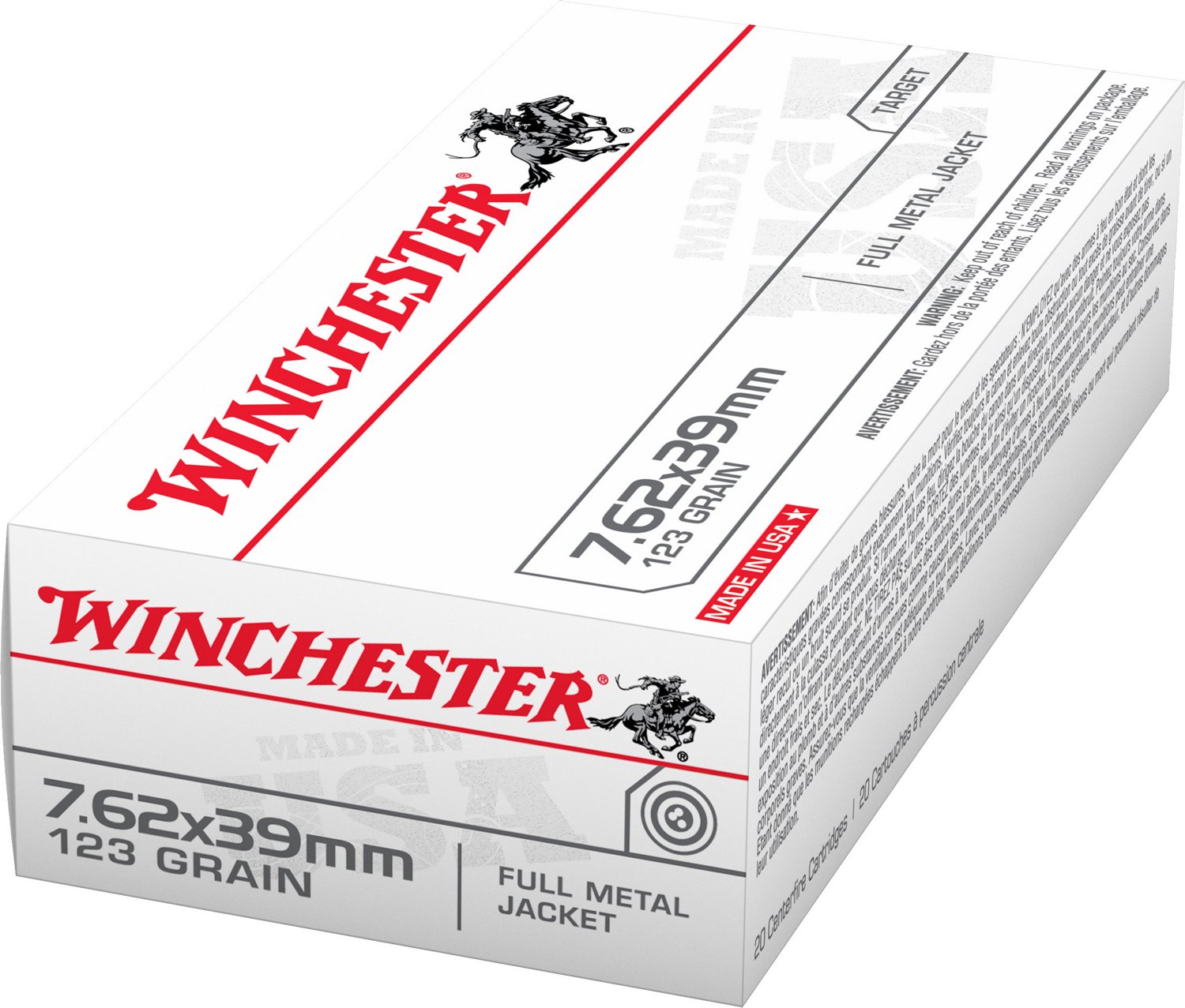 Winchester Ammunition - 7.62x39 MM - 123 Grain Full Metal Jacket - 20 Rounds