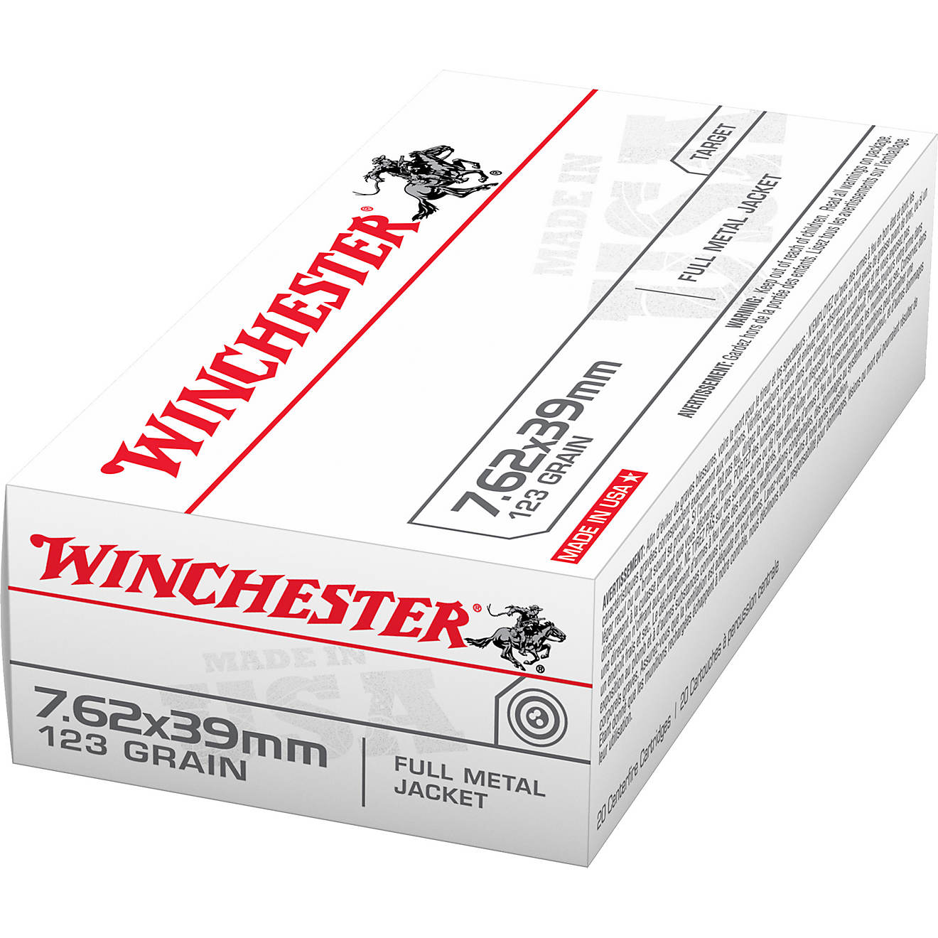 Winchester 7.62 x 39 mm Russian 123-Grain Full Metal Jacket Ammunition                                                           - view number 1