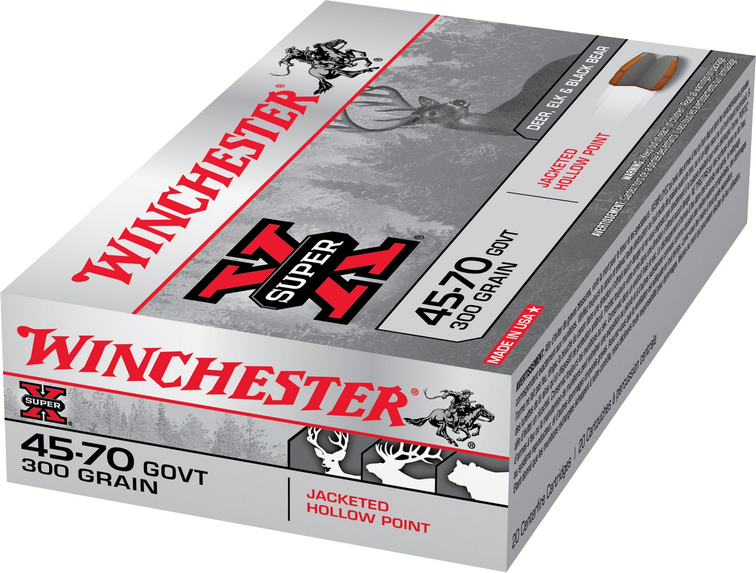 Winchester Super-X .45-70 Government 300-Grain JHP Centerfire Rifle Ammunition - 20 Rounds