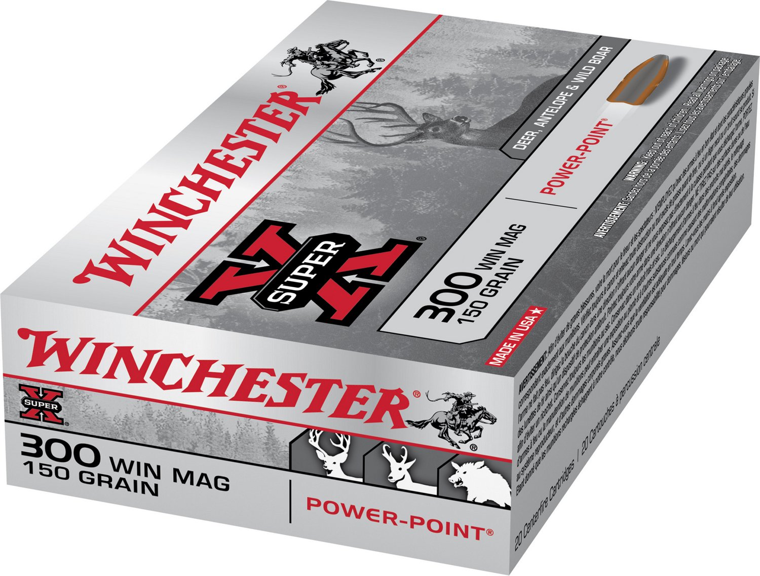 Winchester Magnum Super-X 300 Caliber 150-Grain Power-Point - 20 rounds - view number 2