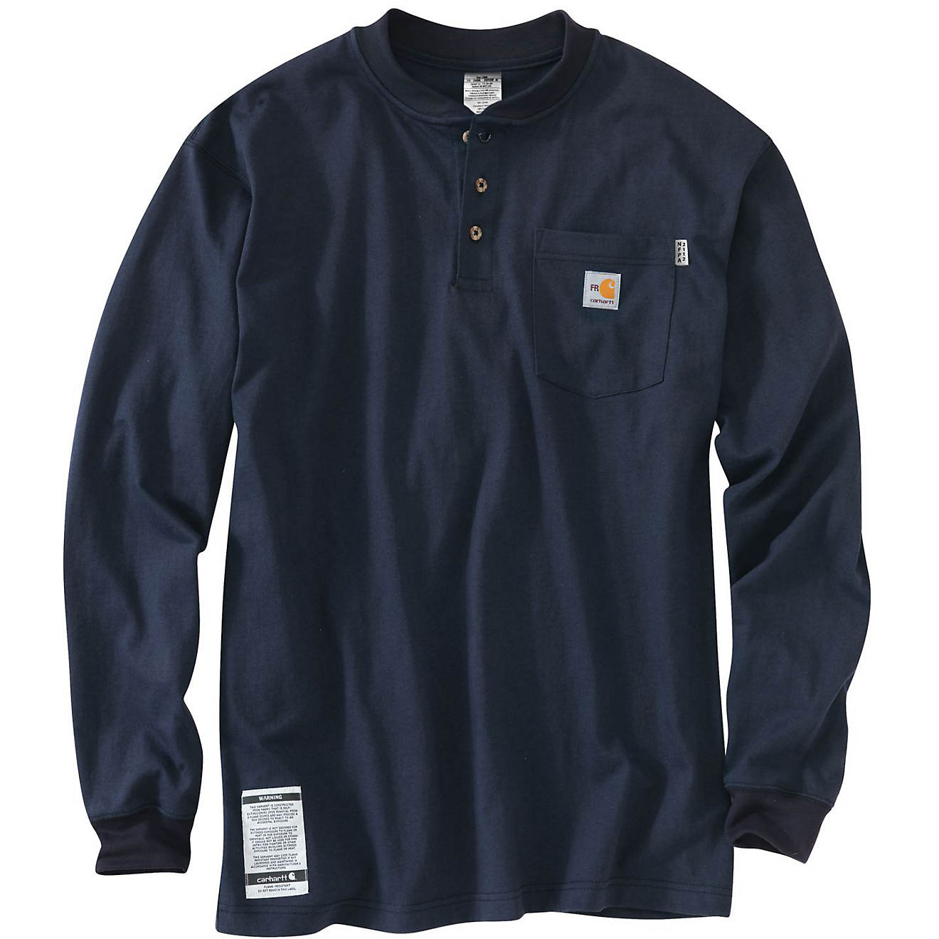 Carhartt Men's Flame-Resistant Force Cotton Long Sleeve Henley                                                                   - view number 1