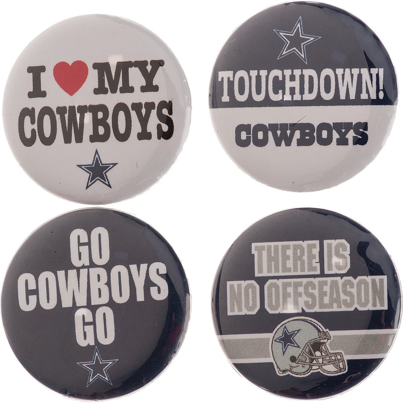 WinCraft Dallas Cowboys Buttons 4-Pack                                                                                           - view number 1