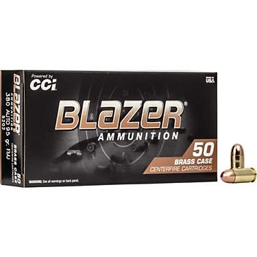 Blazer Brass Target Load FMJ .380 Auto 95-Grain Centerfire Handgun Ammunition - 50 Rounds