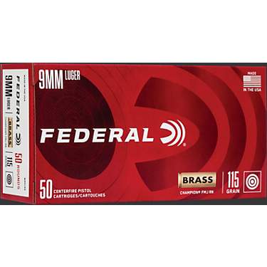 Federal Premium 9mm Luger 115-Grain FMJ Handgun Ammunition - 50 Rounds