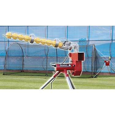 Trend Sports Heater Baseball Pitching Machine and Xtender 24 Home Batting Cage                                                  