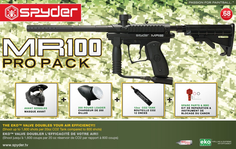 Spyder MR100 Pro RTP Paintball Marker Kit Academy