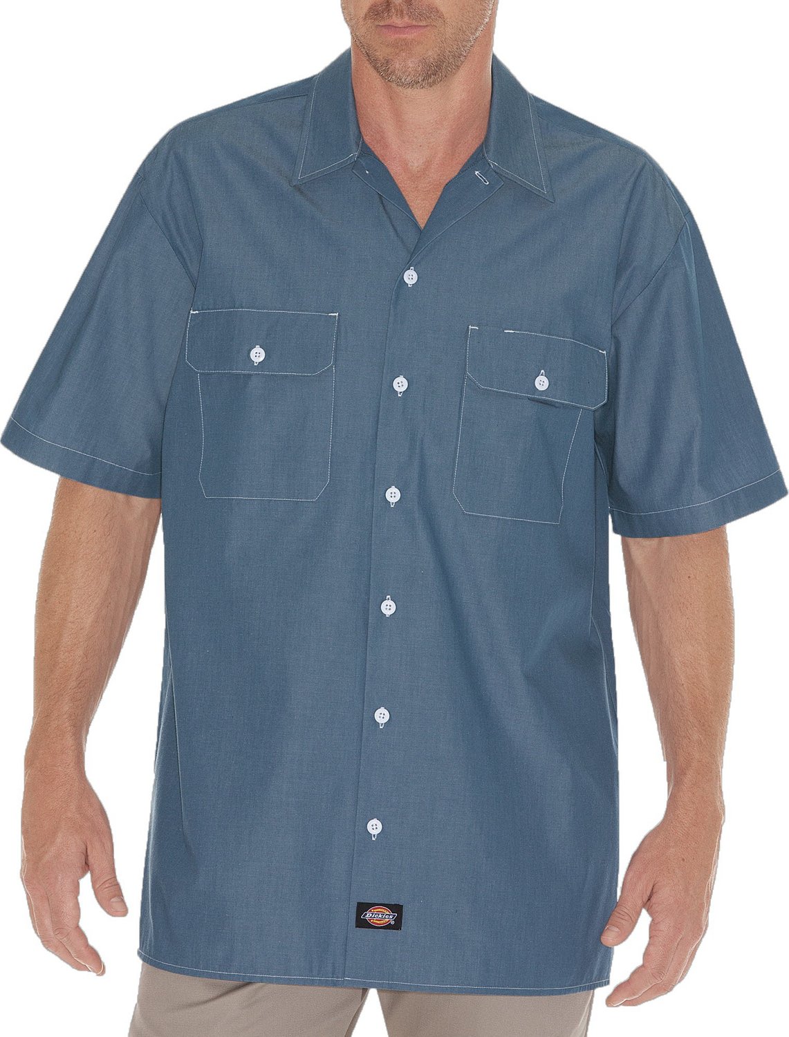 Dickies Men's Relaxed Fit Short Sleeve Chambray Shirt | Academy