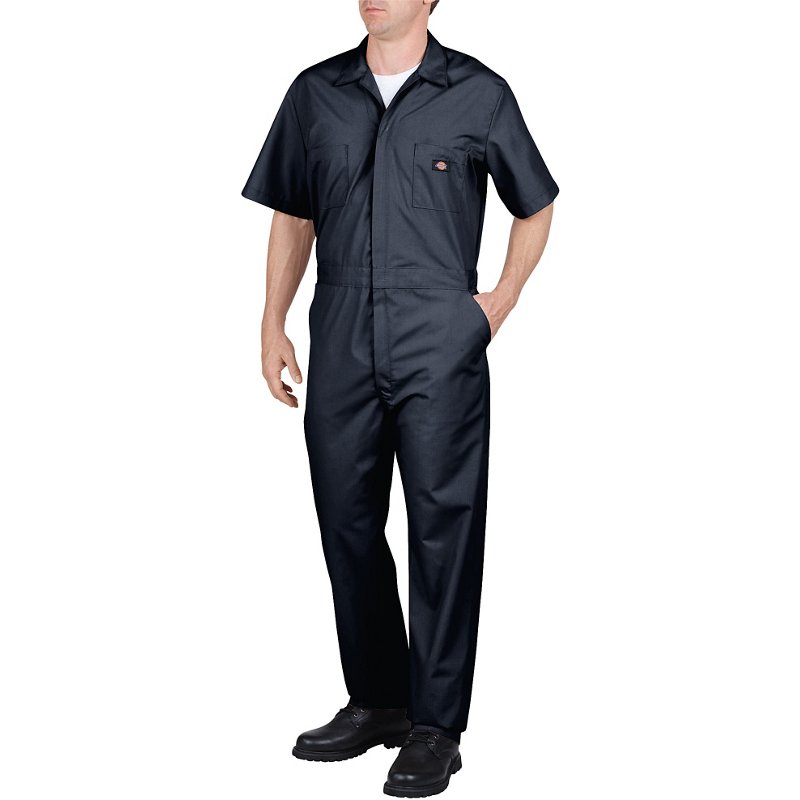 Dickies Men's Short Sleeve Coverall Navy Blue, Medium - Men's Work Over/Coveralls at Academy Sports