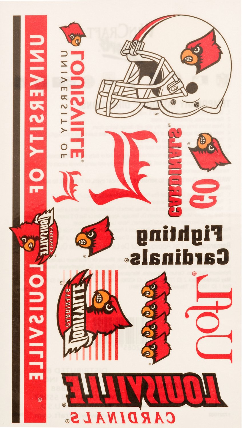 Louisville Cardinals Temporary Tattoos
