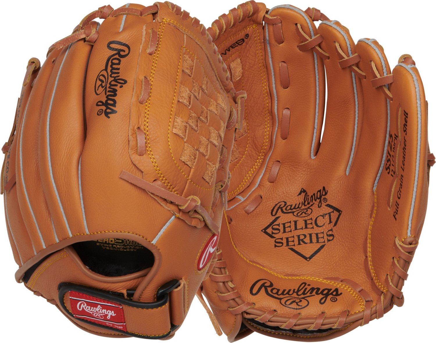 Rawlings Pro Select Series 12.5 In. Baseball Gloves and Mitts, Black and  Gray, Right Hand Throw 