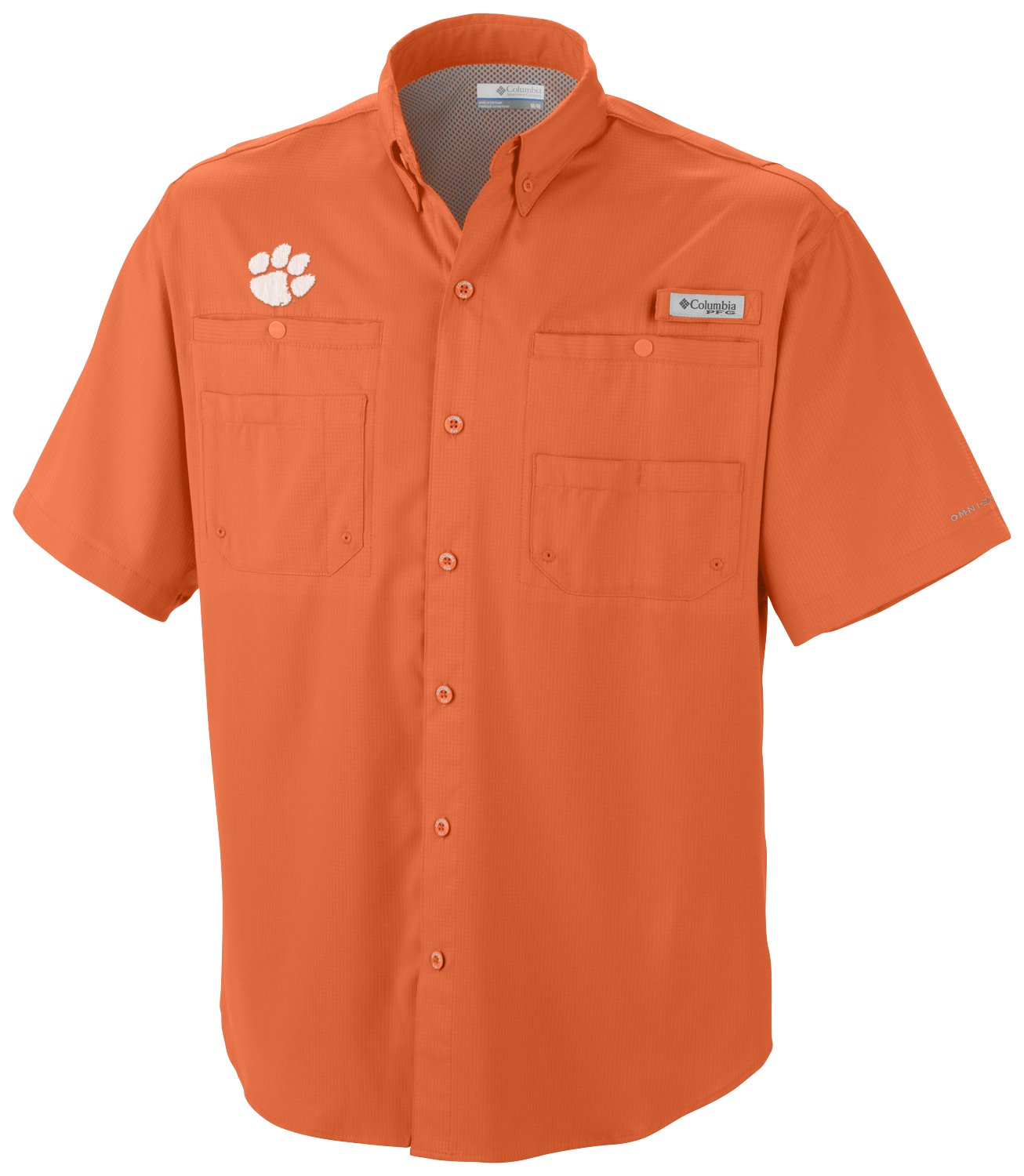 Columbia Sportswear Men's Clemson University Tamiami Short Sleeve Fishing Shirt                                                  - view number 1 selected