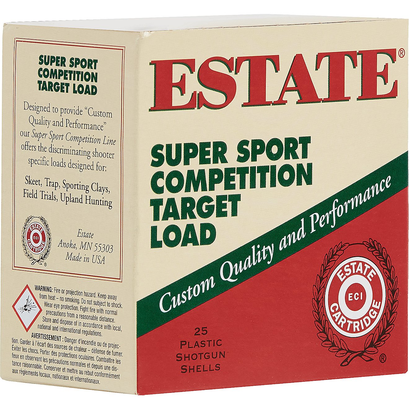Estate Cartridge Super Sport Competition Target Load 12 Gauge Shotshells - 25 Rounds                                             - view number 1