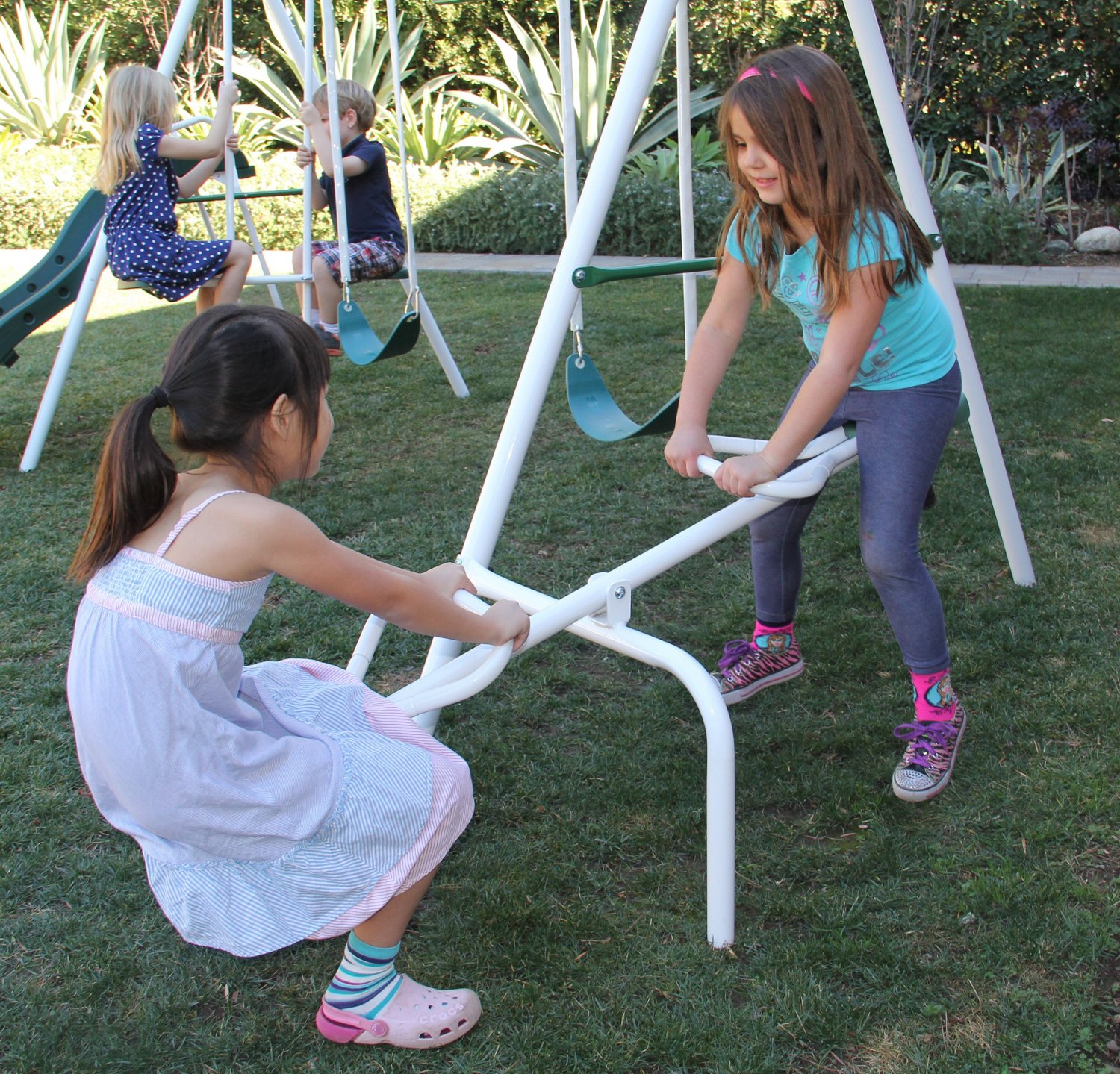 Sportspower Live Oak Metal Swing and Slide Set - view number 2