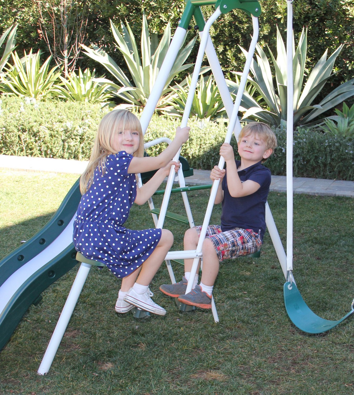 Sportspower Live Oak Metal Swing and Slide Set - view number 4