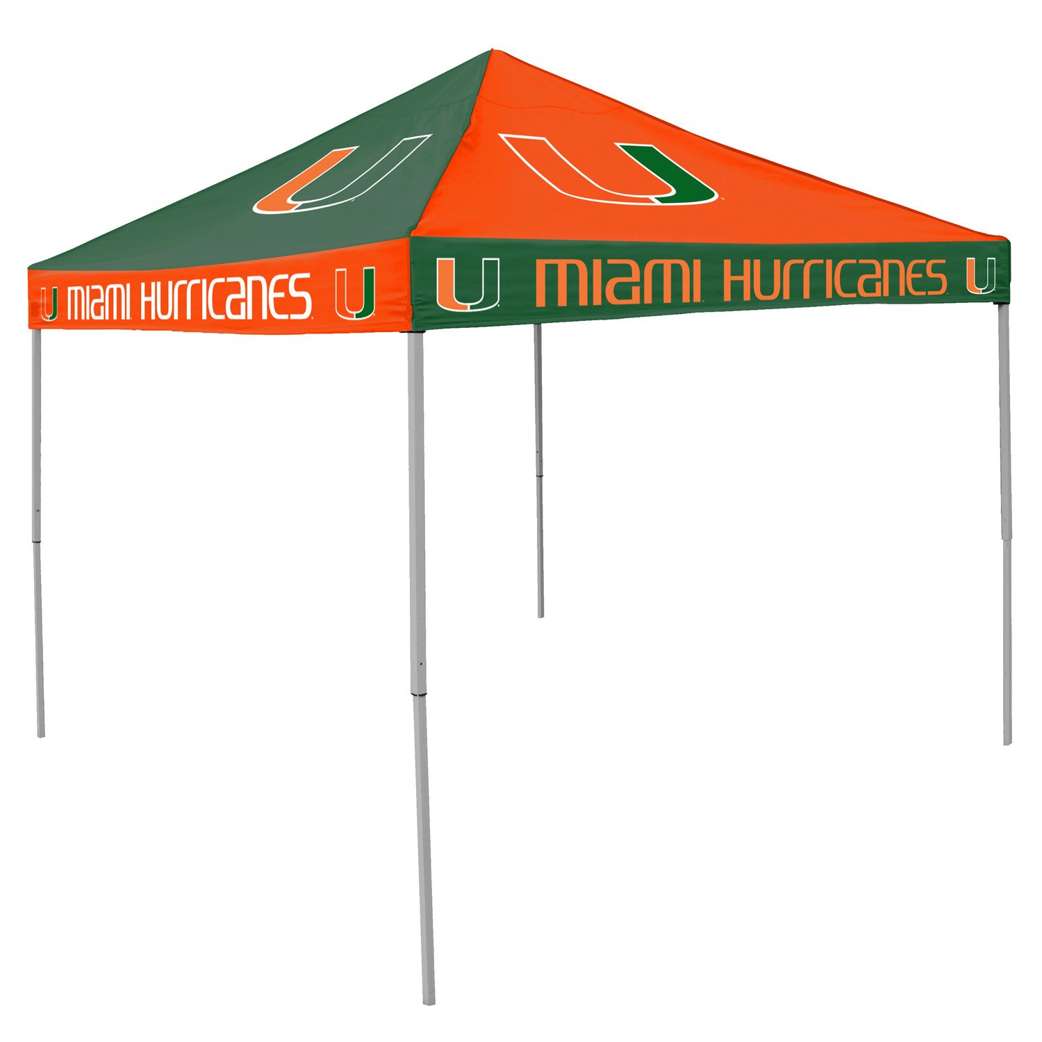 Logo University of Miami Straight-Leg 9 ft x 9 ft Checkerboard Tent