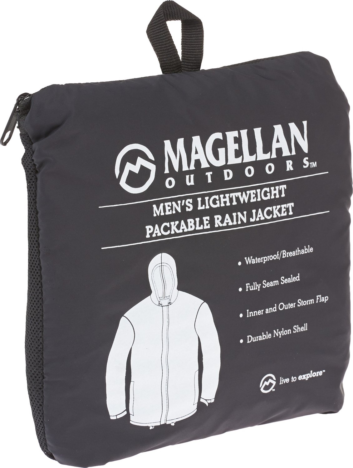 Magellan Outdoors Men's Packable Rain Jacket                                                                                     - view number 3