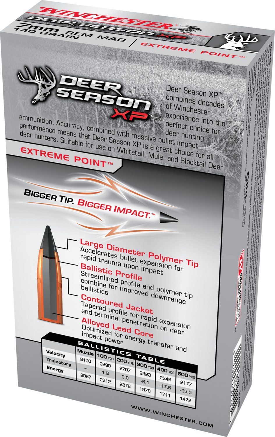 Winchester Deer Season XP 7mm Remington Mag 140-Grain Rifle Ammunition - view number 3