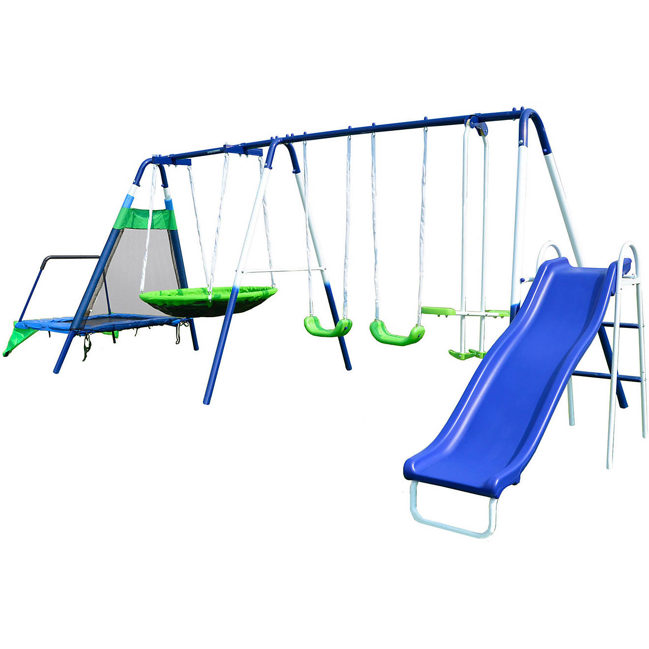 Sportspower Mountain View Metal Slide, Swing and Trampoline Set                                                                  - view number 1
