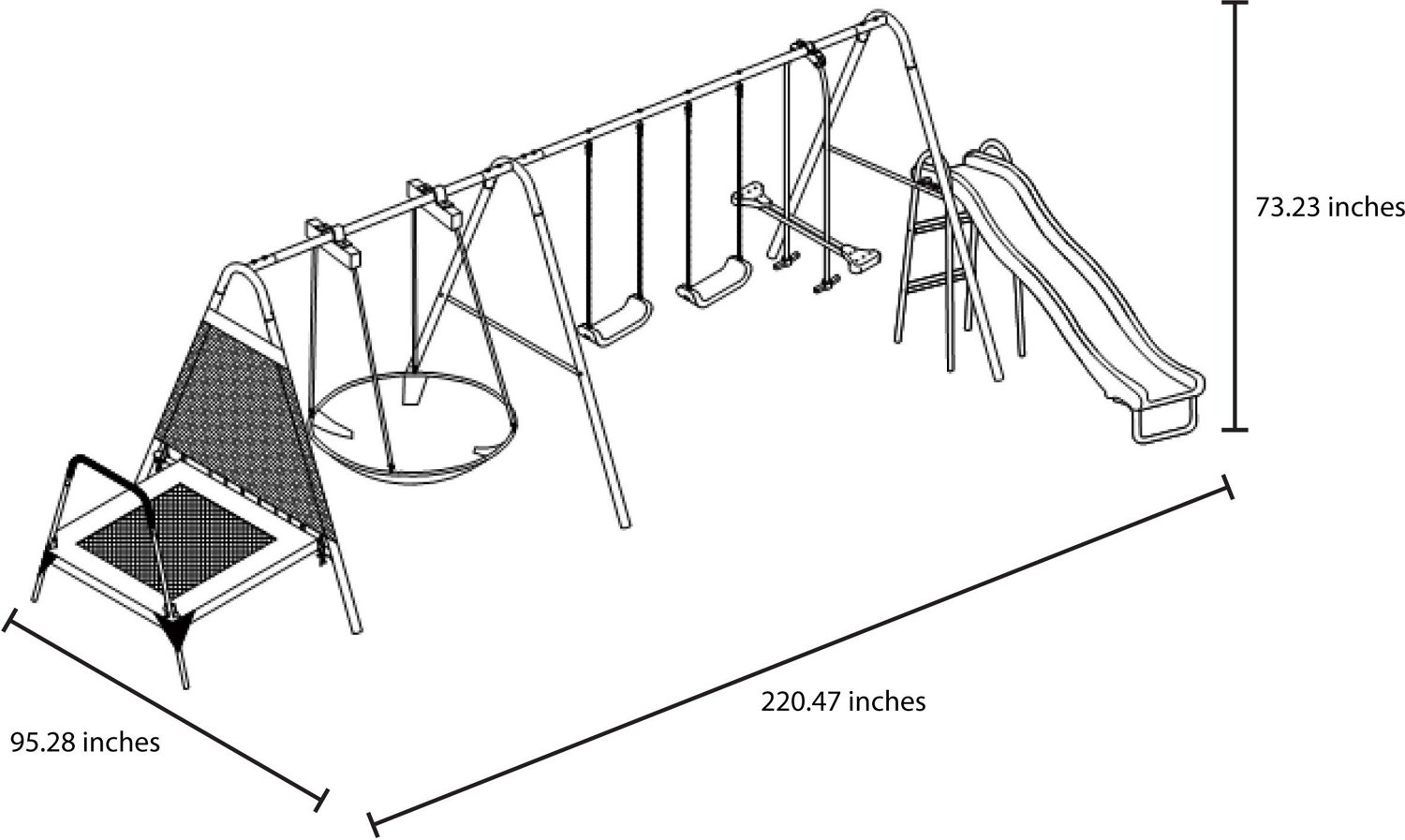 Sportspower Mountain View Metal Slide, Swing and Trampoline Set - view number 2