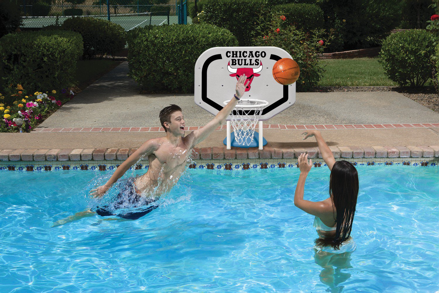 Poolmaster® Chicago Bulls Pro Rebounder Style Poolside Basketball Game                                                          - view number 2