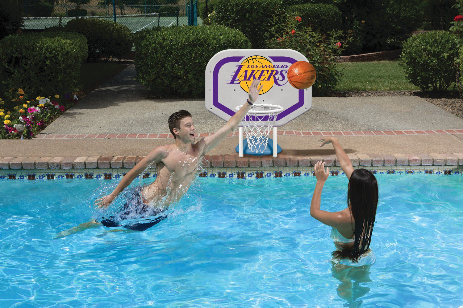Poolmaster® Los Angeles Lakers Pro Rebounder Style Poolside Basketball Game                                                     - view number 2