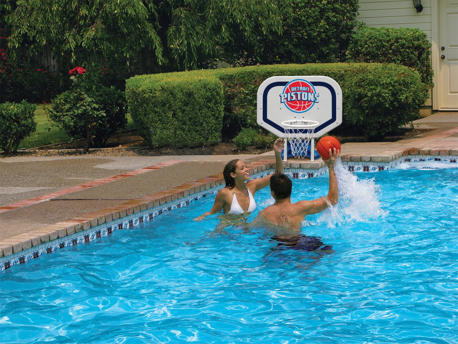 Poolmaster® Detroit Pistons Pro Rebounder Style Poolside Basketball Game                                                        - view number 2