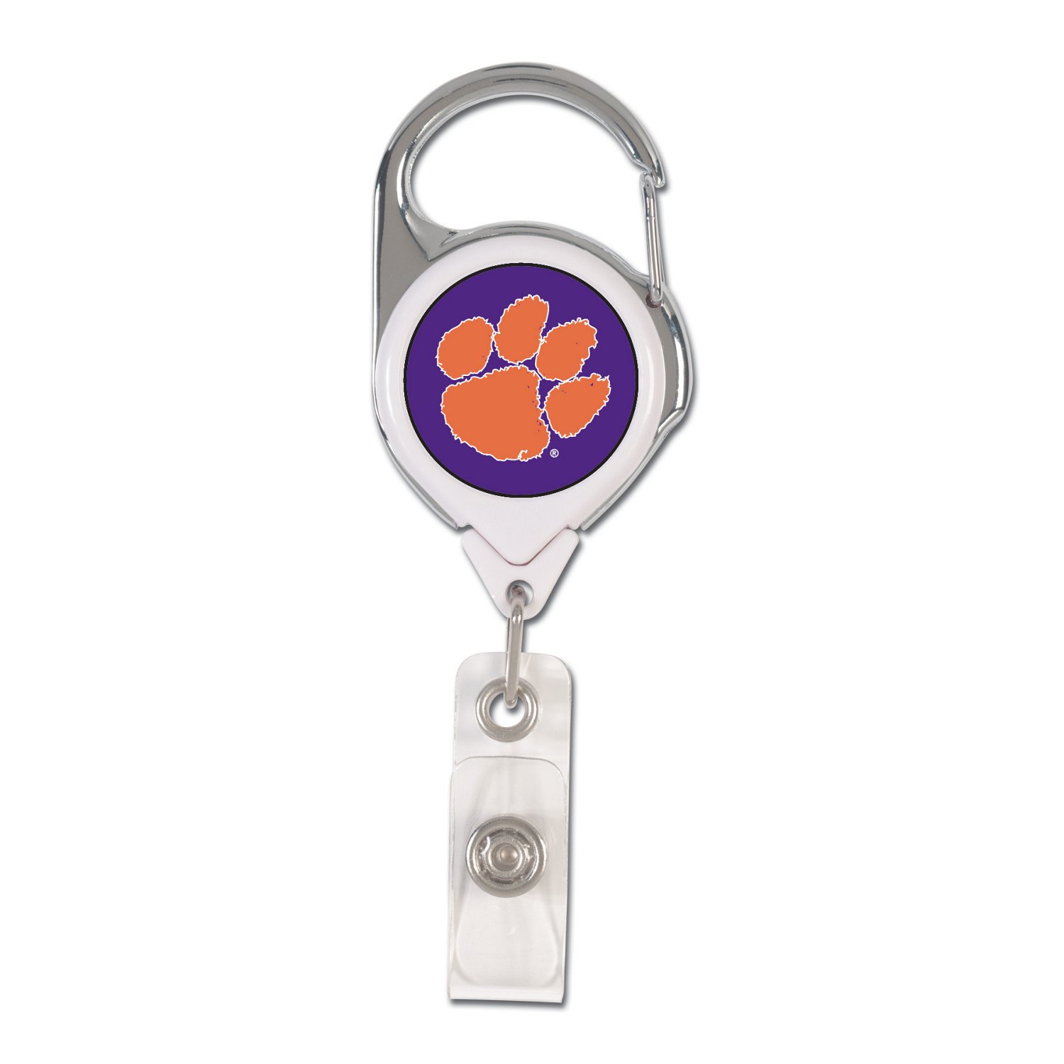 WinCraft Clemson University 2-Sided Retractable Premium Badge Holder - view number 1