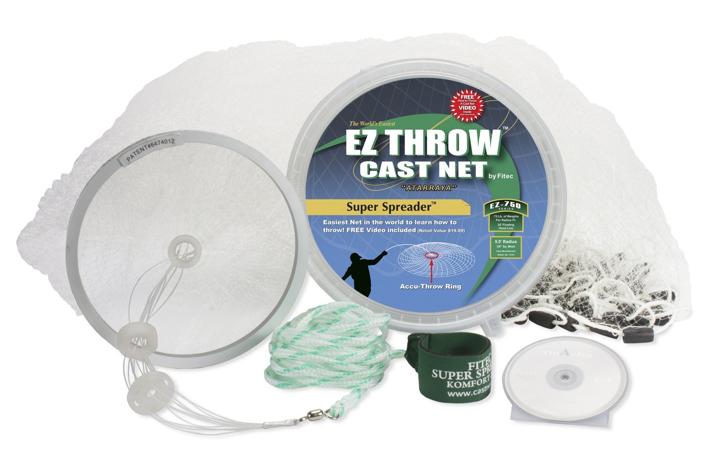 Fitec Super Spreader EZ750 6' EZ Throw Mesh Cast Net Academy