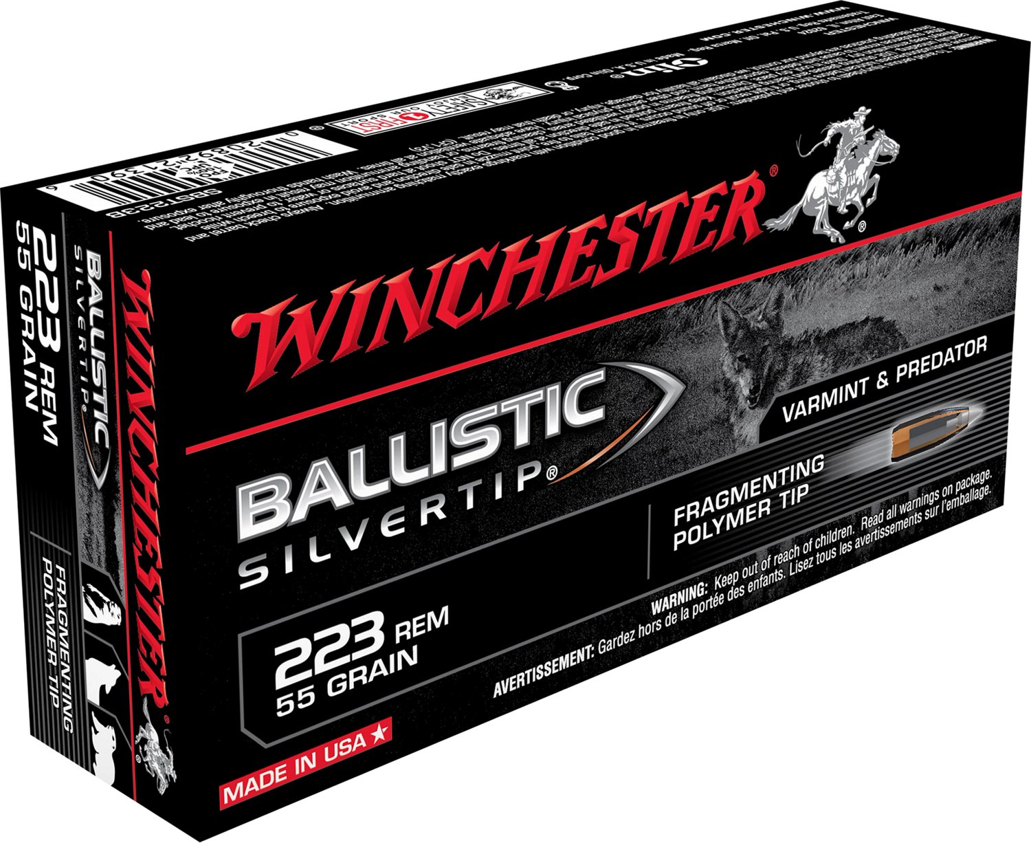 Winchester Supreme .223 Remington 55-Grain Ballistic Silvertip Centerfire Rifle Ammunition