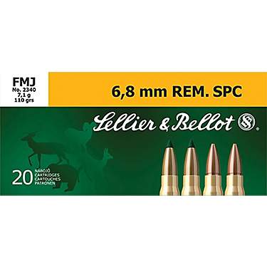 Sellier & Bellot 6.8mm Remington SPC 110-Grain Full Metal Jacket Centerfire Rifle Ammunition