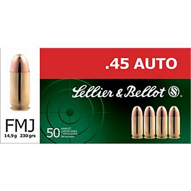 Sellier & Bellot .45 ACP 230-Grain Full Metal Jacket Centerfire Handgun Ammunition