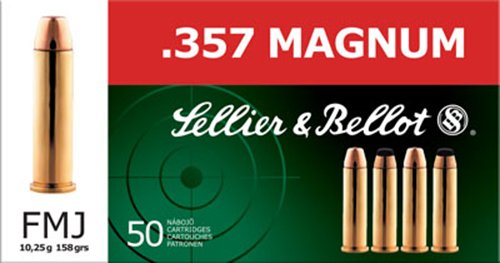 Sellier & Bellot .357 Magnum 158-Grain Full Metal Jacket Centerfire Handgun Ammunition