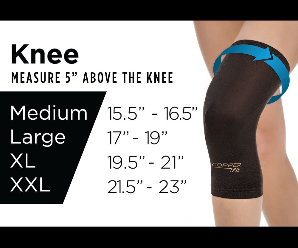 Copper Fit Knee Supports, Knee Style: Open, Style: Slip-On, Size: XX-Large,  Fits Knee Size (Inch): 21 - 24, Material: 85% Polyester,15% Spandex