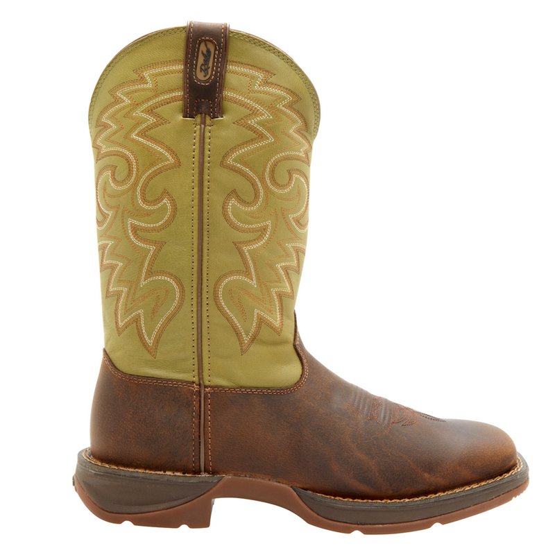Durango Men's Rebel by Coffee & Cactus Pull-On Western Boot - Coffee cactus