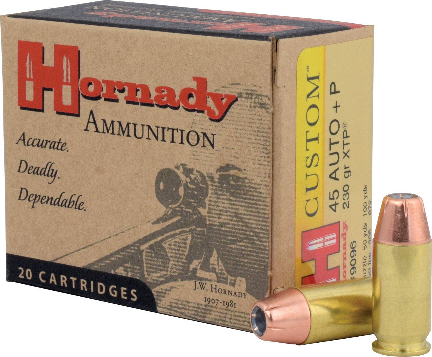 Hornady Custom .45 Auto 230-Grain XTP JHP Centerfire Handgun Ammunition                                                          - view number 1 selected