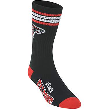 For Bare Feet Adults' Atlanta Falcons 4-Stripe Deuce Socks                                                                      