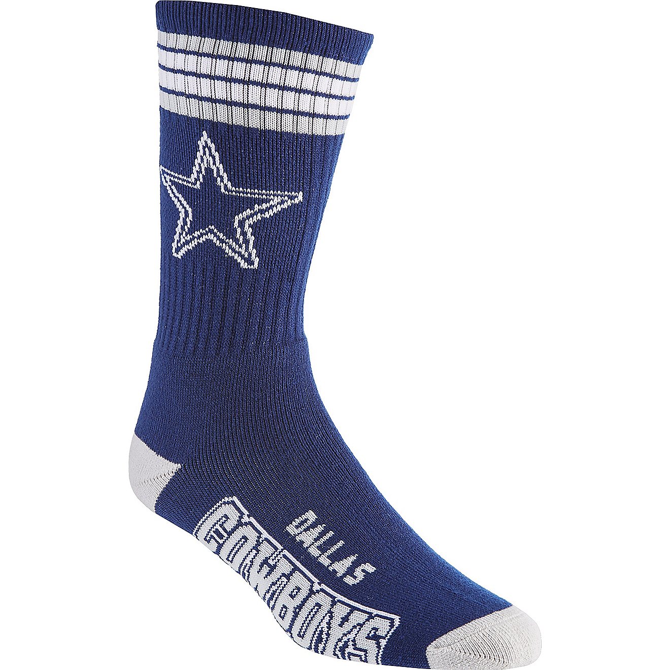 For Bare Feet Adults' Dallas Cowboys 4-Stripe Deuce Socks                                                                        - view number 1