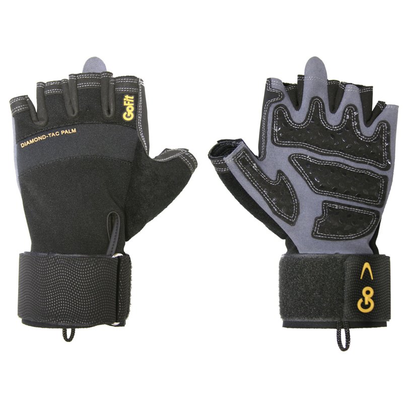 GoFit Adults' Diamond-Tac Weightlifting Gloves Grey/Black, X-Large - Exercise Accessories at Academy Sports